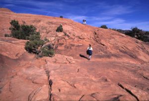 Walking on Slick Rock